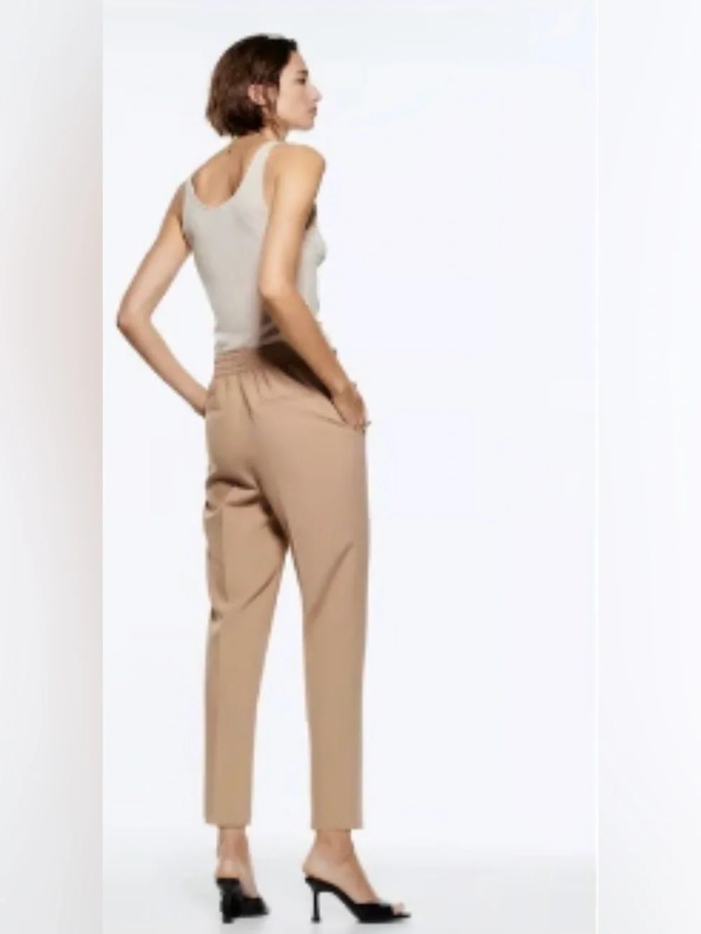 Zara High-Waist Tailored Ankle Pants - Picture 6 of 6